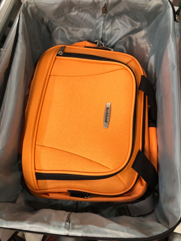 Photo 1 of Rockland Fashion Softside Upright Luggage Set, Orange, 2-Piece (14/19) 2-Piece Set (14/19) Orange Standard Packaging