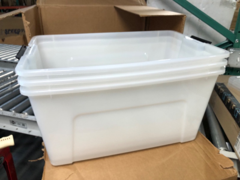 Photo 5 of ***SEE NOTES**IRIS USA 72 Qt. Plastic Storage Bin Tote Organizing Container 72 QT            ***3 BINS 2 LIDS ***