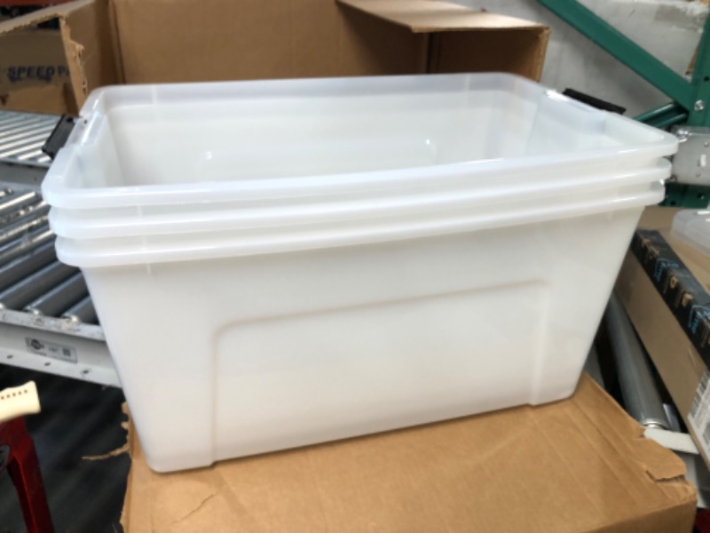 Photo 3 of ***SEE NOTES**IRIS USA 72 Qt. Plastic Storage Bin Tote Organizing Container 72 QT            ***3 BINS 2 LIDS ***