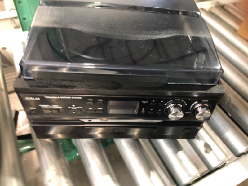 Photo 1 of Jorlai Vinyl Multifunction Record Player Bluetooth Vintage Turntable 3-Speed with AM/FM Radio, 2 Separate Stereo Speakers, CD/Cassette Player