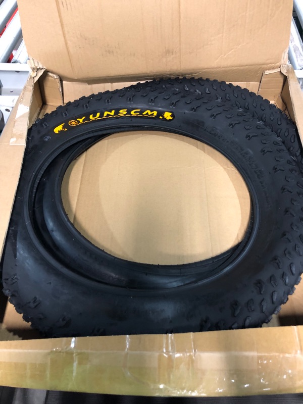 Photo 2 of 2 Pack 20" Fat Bike Tires 20 x 4.0 Compatible with 20 x 4.0 Mountain Bike Fat Tires(Black)