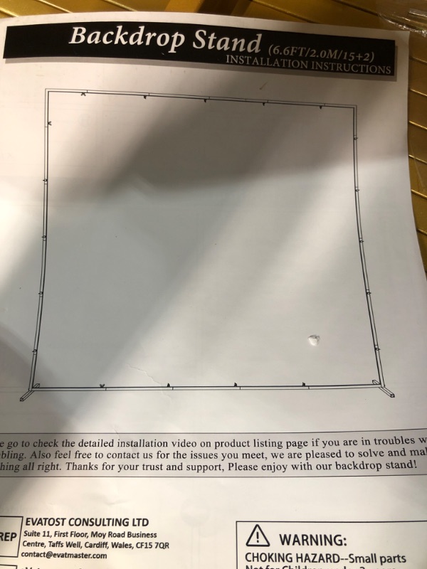 Photo 3 of *MISSING HARDWARE*
Emart Backdrop Stand, Adjustable Background Support System Kit with Steel Base 