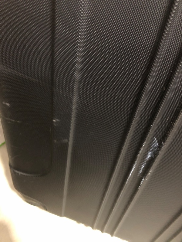 Photo 5 of * item used and damaged * handle does not go down * see images for damage *
Travelers Club Midtown Hardside 4-Piece Luggage Travel Set, Black 4-Piece Set Black