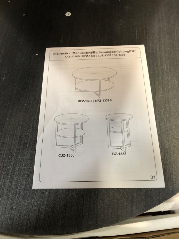 Photo 3 of ***DAMAGED - SEE NOTES***
35.3" Round Coffee Table with 2-Tier Storage 35.27 in x 35.27 in x 17.63 in