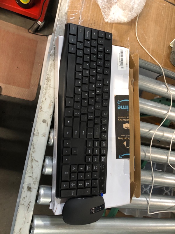 Photo 1 of Wireless Keyboard and Mouse Combo,EarlyLit 2.4G Full-Sized Ergonomic Keyboard Mouse,3 DPI Adjustable Cordless USB Mouse and Keyboard,12 Shortcut Keys and Quiet Click for Computer/Laptop/Windows/Mac Pure Black
