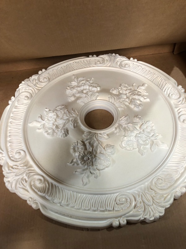Photo 1 of *MINOR SCRATCHES*Ekena Millwork Attica with Rose Ceiling Medallion, 26"OD x 3 3/4"ID x 1 1/2"P, Hand-Painted Flash Copper