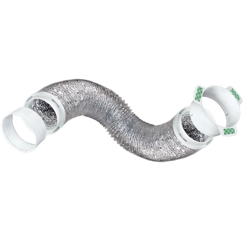 Photo 1 of Everbilt 4 in. X 8 Ft. Dryer to Duct Connector Kit, Silver
