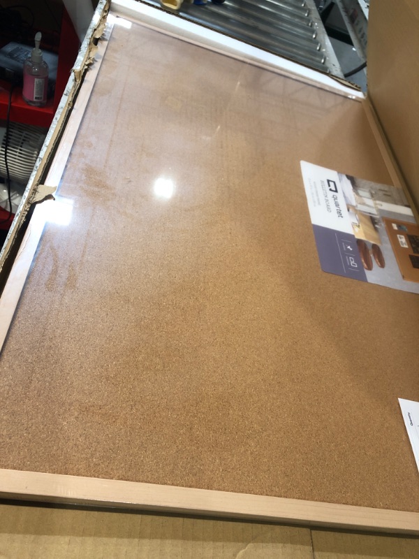 Photo 1 of Quartet Cork Board Bulletin Board, 2' x 3' Framed Corkboard, Oak Frame, Decorative Hanging Pin Board, Perfect for Office & Home Decor, Home School Message Board or Vision Board (35-380352)