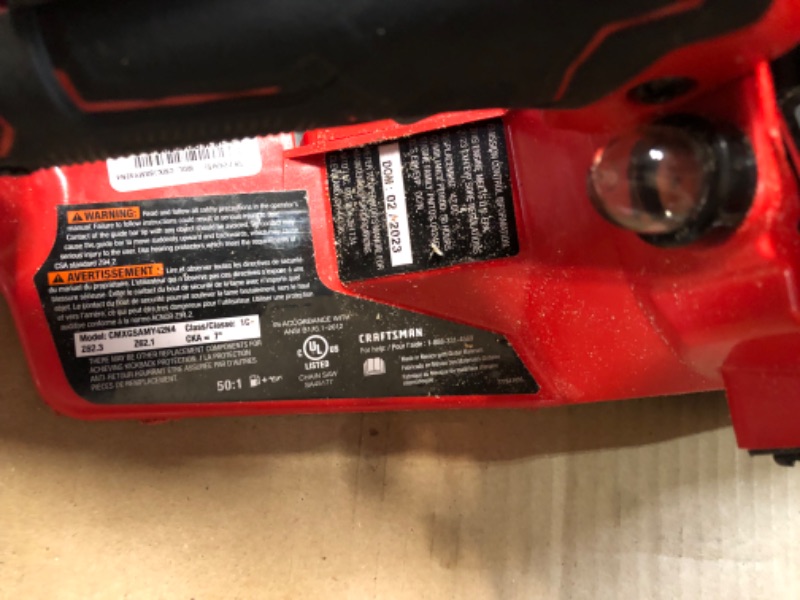 Photo 2 of [Notes] Craftsman CMXGSAMY42N4 S1450 14-in 42-cc 2-Cycle GAS Chainsaw