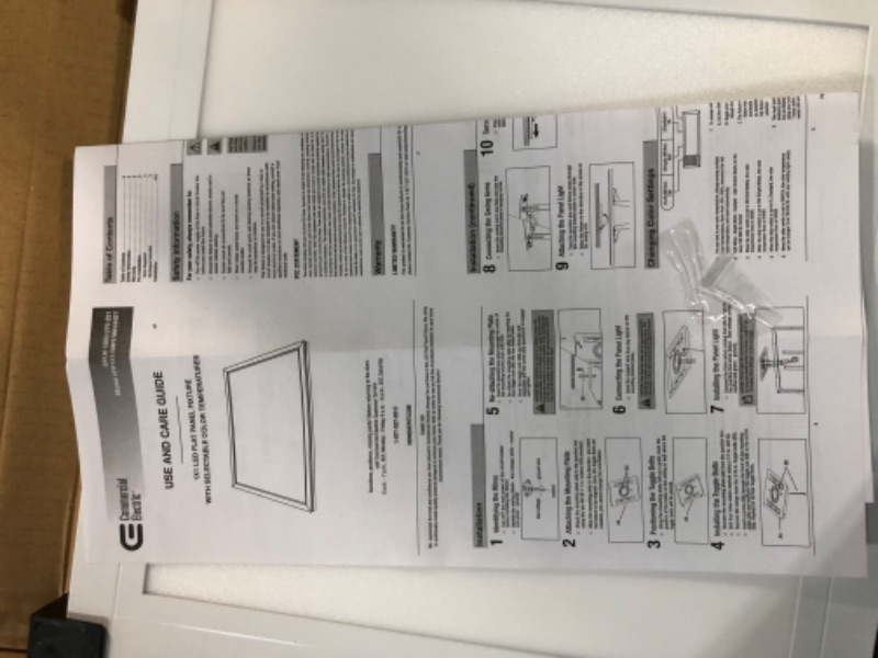 Photo 2 of **FOR PARTS ONLY** 1 ft. x 1 ft. 10-Watt Dimmable White Integrated LED Edge-Lit Flat Panel Flush Mount Light with Color Changing 