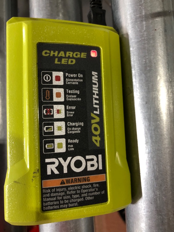 Photo 2 of RYOBI GEN2 Lithium-ion 40 Volt 40v Slim Line Compact Battery Charger OP404