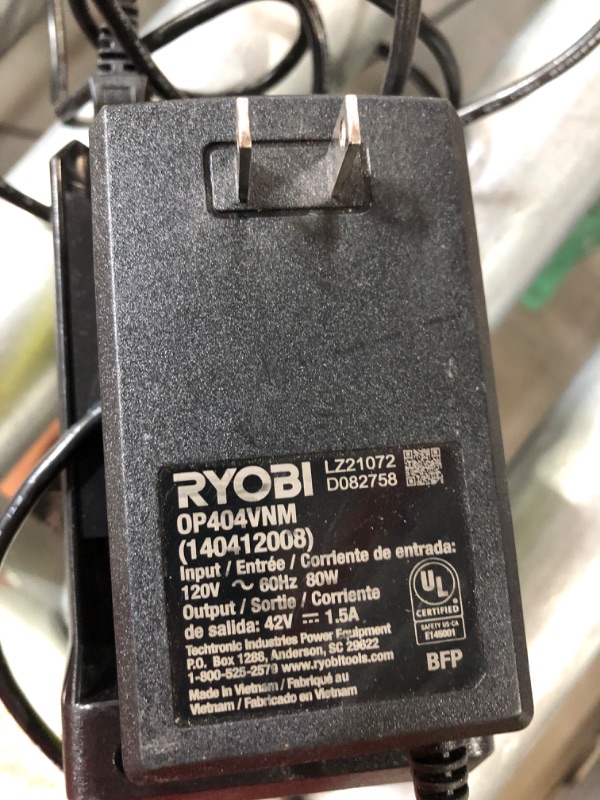 Photo 4 of RYOBI GEN2 Lithium-ion 40 Volt 40v Slim Line Compact Battery Charger OP404