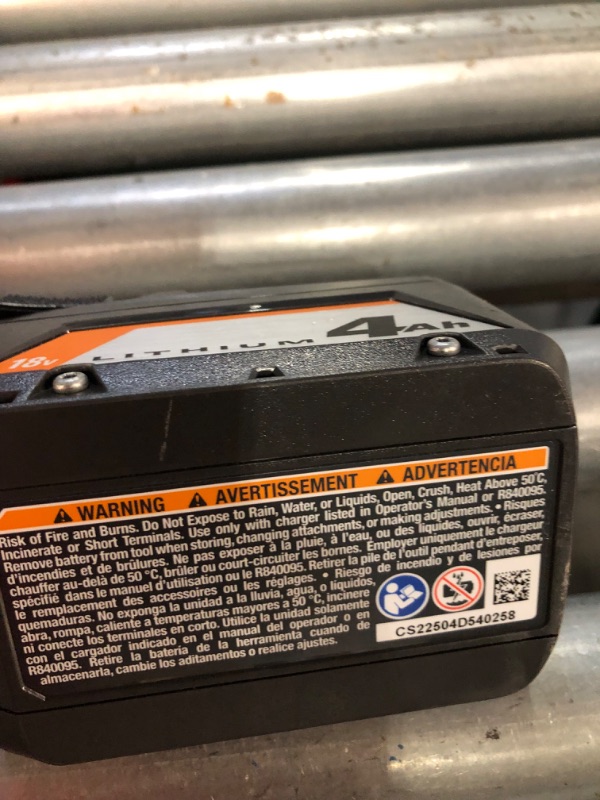 Photo 2 of RIDGID 18V Lithium-Ion 4.0 Ah Battery