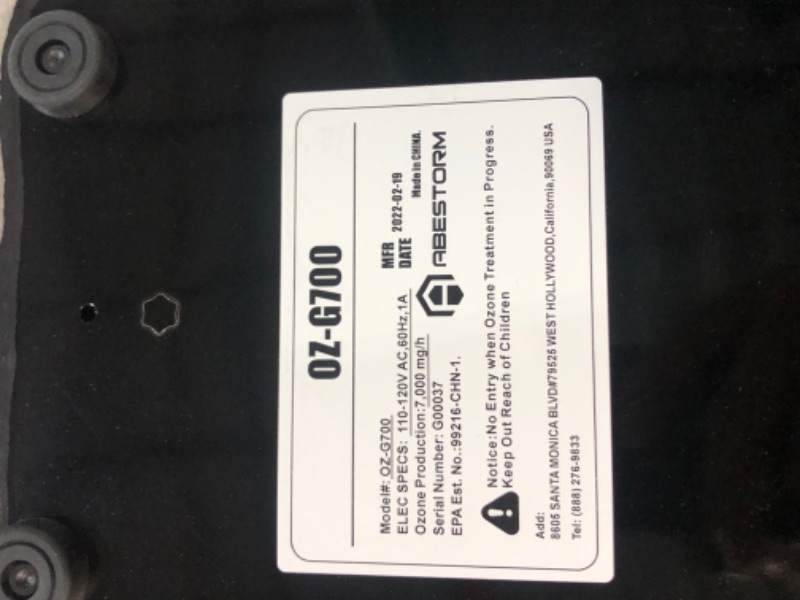 Photo 1 of *FOR PARTS ONLY** Abestorm Commercial  7,000mg/h Portable Ozone Machine O3 Air Purifier Generator 