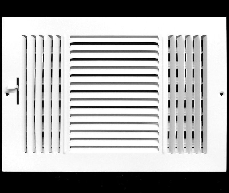 Photo 1 of 12"w X 6"h 3-Way AIR Supply Grille - Vent Cover & Diffuser - Flat Stamped Face - 