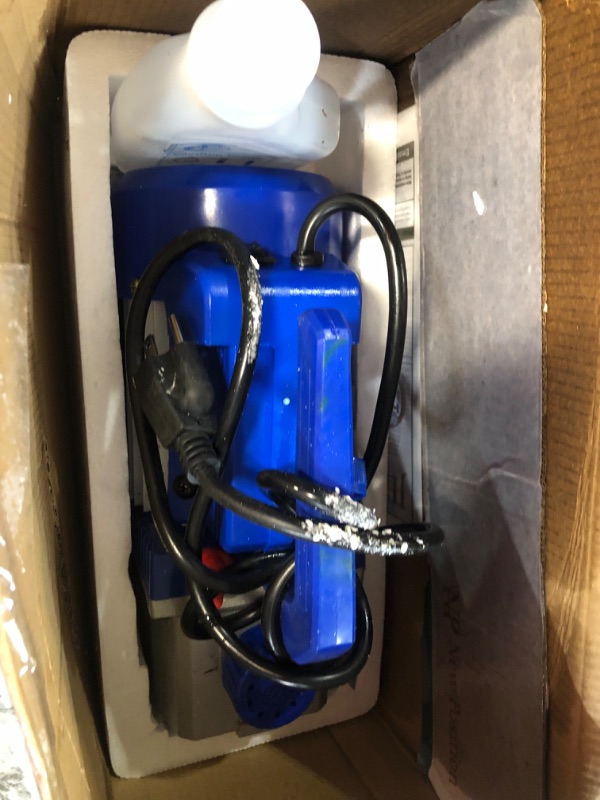 Photo 2 of New Position 3.0 CFM Single-Stage 5 Pa Rotary Vane Economy Vacuum Pump for HVAC Air Conditioner Refrigerant Food Packaging Milking 1/4" Flare Inlet Port Blue