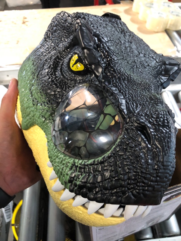 Photo 1 of ABVSAB Dinosaur Mask Moving Jaw with Glowing Eyes&Roaring Sound, Ideal for Kids Dinosaur Toy Gifts, Cosplay Party Halloween Masks and Christmas Gifts.