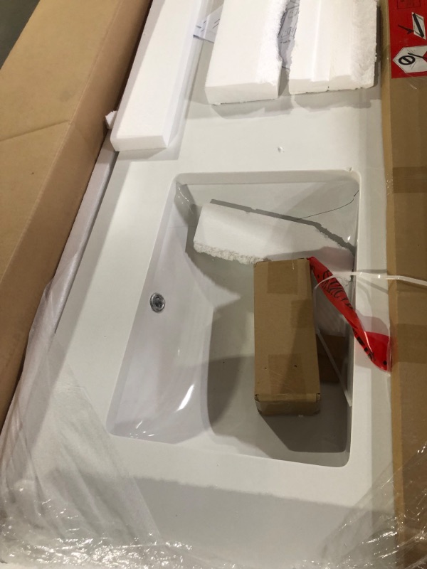 Photo 8 of **Damaged**allen + roth Felix 72-in White Undermount Double Sink Bathroom Vanity with White Engineered Stone Top