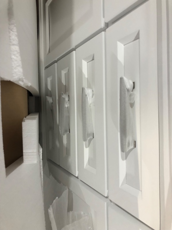 Photo 1 of **Damaged**allen + roth Felix 72-in White Undermount Double Sink Bathroom Vanity with White Engineered Stone Top