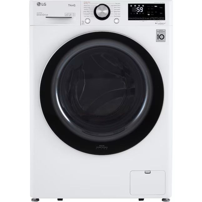 Photo 1 of LG 2.4-cu ft Stackable Steam Cycle Smart Front-Load Washer (White) ENERGY STAR