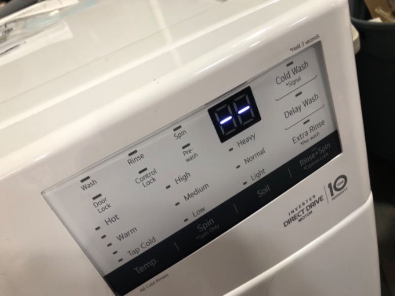 Photo 11 of LG 2.4-cu ft Stackable Steam Cycle Smart Front-Load Washer (White) ENERGY STAR