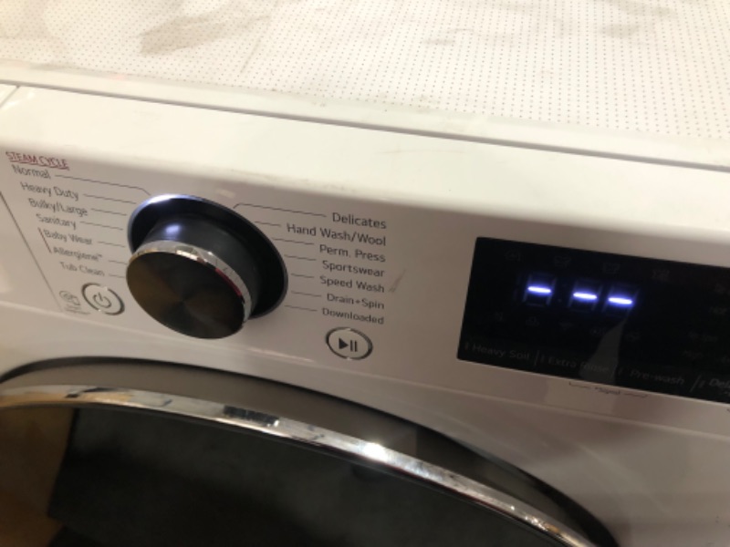 Photo 12 of LG 2.4-cu ft Stackable Steam Cycle Smart Front-Load Washer (White) ENERGY STAR