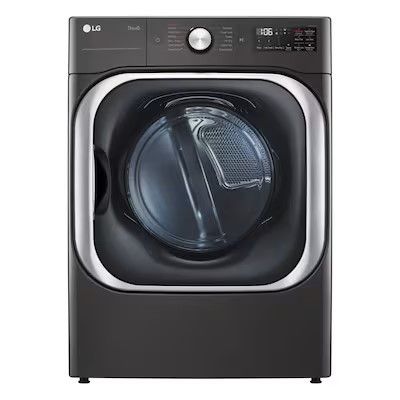 Photo 1 of LG TurboSteam 9-cu ft Stackable Steam Cycle Electric Dryer (Black Steel) ENERGY STAR