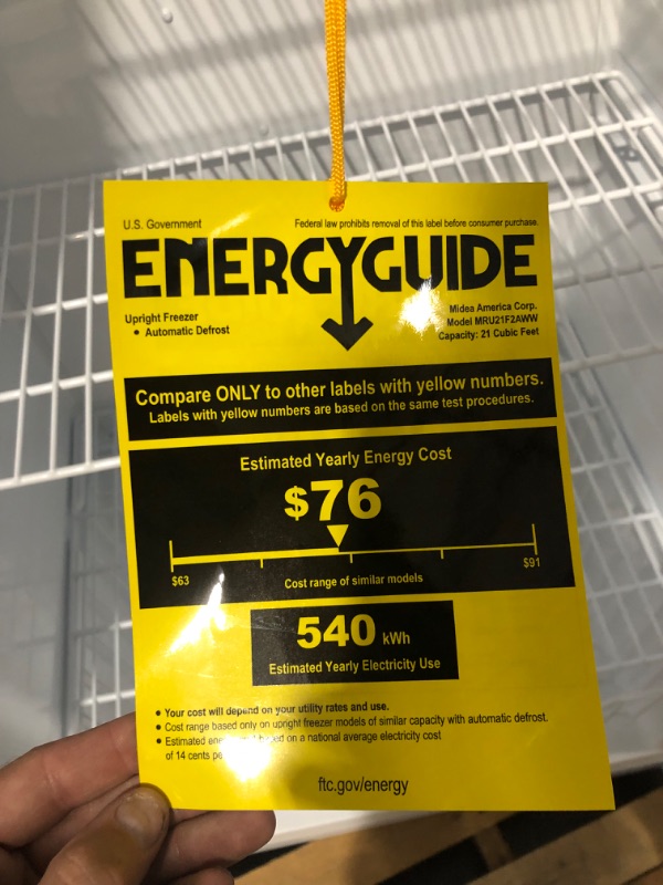 Photo 6 of **POWERS ON BUT DOES NOT COOL/FREEZE** Midea Garage Ready 21-cu ft Frost-free Convertible Upright Freezer/Refrigerator (White **Minor Dents**