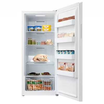 Photo 1 of **POWERS ON BUT DOES NOT COOL/FREEZE** Midea Garage Ready 21-cu ft Frost-free Convertible Upright Freezer/Refrigerator (White **Minor Dents**