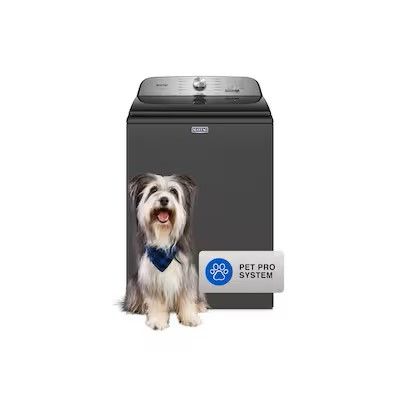 Photo 1 of Maytag Pet Pro 4.7-cu ft High Efficiency Agitator Top-Load Washer (Volcano Black)