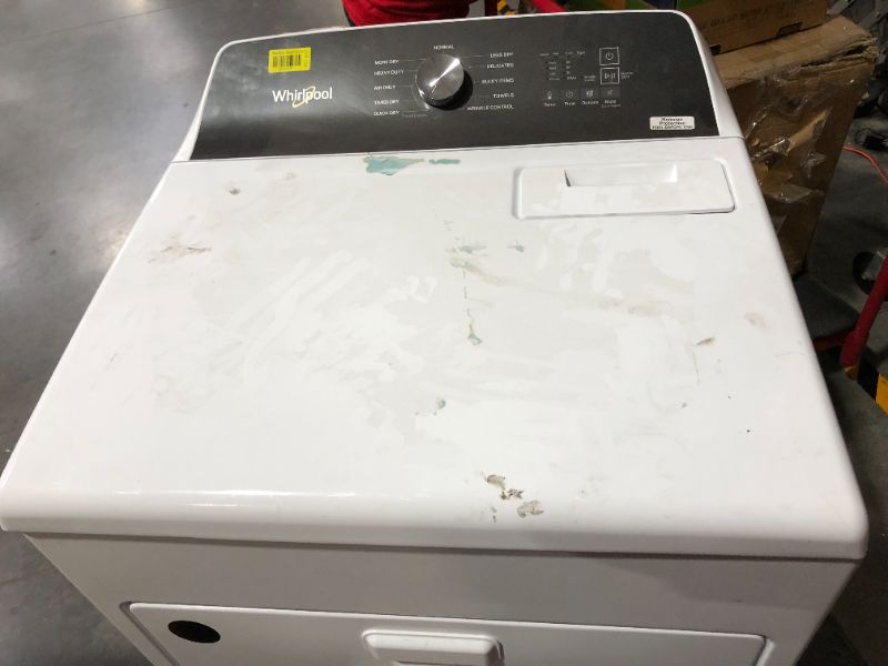 Photo 2 of ***HEAVILY USED AND DIRTY - SEE PICTURES - NO POWER CORD - UNABLE TO TEST***
Whirlpool 7-cu ft Hamper DoorGas Dryer (White)