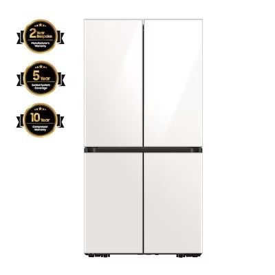 Photo 1 of Samsung 29-cu ft 4-Door Smart French Door Refrigerator with Dual Ice Maker and Door within Door (White Glass) ENERGY STAR