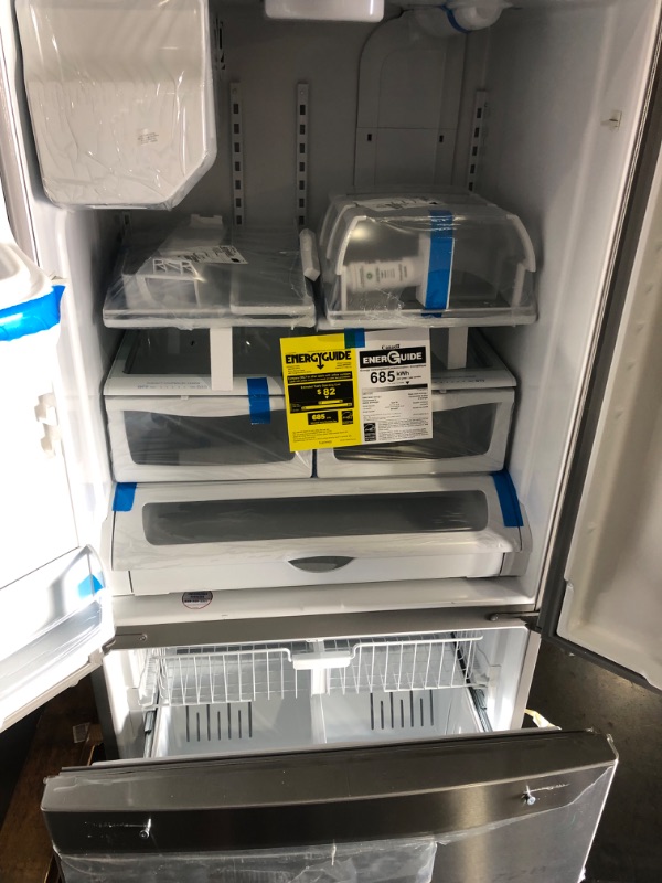 Photo 2 of ***SCRATCHED AND DENTED - SEE PICTURES***
Whirlpool 24.7-cu ft French Door Refrigerator with Ice Maker (Fingerprint Resistant Stainless Steel) ENERGY STAR