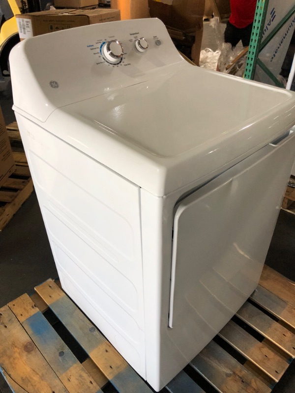 Photo 1 of **damaged**GE 7.2-cu ft Electric Dryer (White)