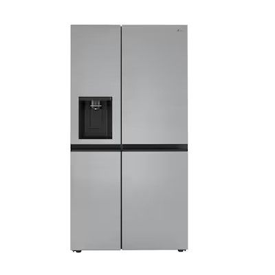 Photo 1 of **DAMAGED***LG 27.2-cu ft Side-by-Side Refrigerator with Ice Maker (Printproof Stainless Steel)