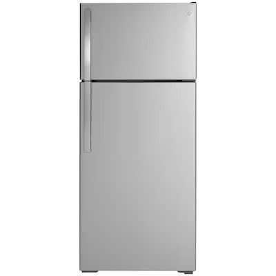 Photo 1 of GE 17.5-cu ft Top-Freezer Refrigerator with Ice Maker (Stainless Steel) ENERGY STAR