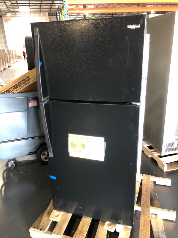 Photo 3 of Whirlpool 14.3-cu ft Top-Freezer Refrigerator (Black)