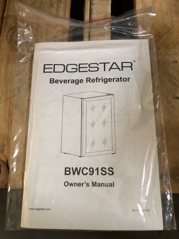 Photo 3 of EdgeStar 17-in W 80-Can Capacity Black Cabinet; Stainless Steel Door Freestanding Beverage Refrigerator with Glass Door