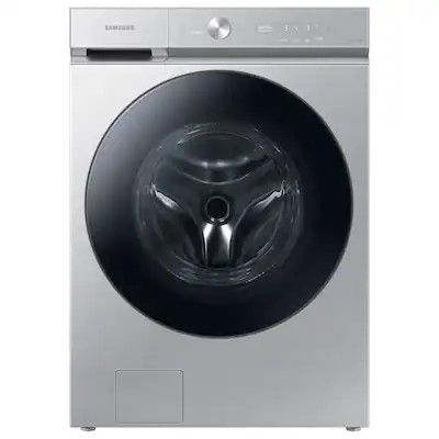 Photo 1 of Samsung Bespoke 5.3-cu ft High Efficiency Stackable Steam Cycle Smart Front-Load Washer (Silver Steel) ENERGY STAR