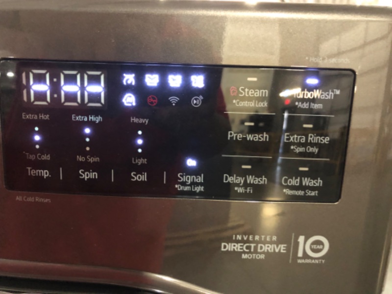 Photo 4 of 5.2 cu. ft. Mega Capacity Smart wi-fi Enabled Front Load Washer with TurboWash® and Built-In Intelligence SN:307KWBYLR253 MODEL #: WM8900HBA