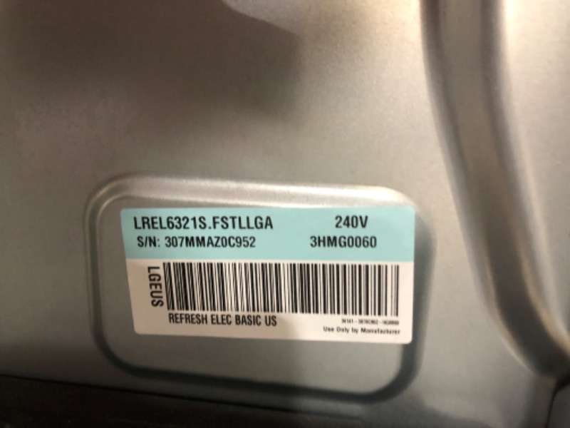 Photo 17 of *MISSING POWER ADAPTER*6.3 cu ft. Smart Wi-Fi Enabled Fan Convection Electric Range with Air Fry & EasyClean® MODEL #: LREL6321S SERIAL #:307MMAZ0C952