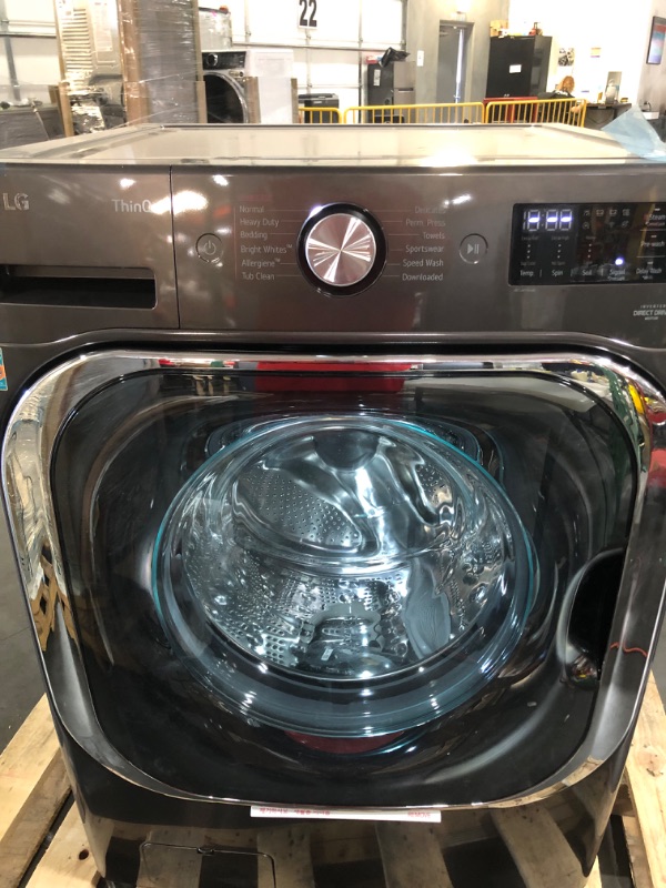 Photo 2 of 5.2 cu. ft. Mega Capacity Smart wi-fi Enabled Front Load Washer with TurboWash® and Built-In Intelligence MODEL #: WM8900HBA SERIAL #: 307KWELLR340