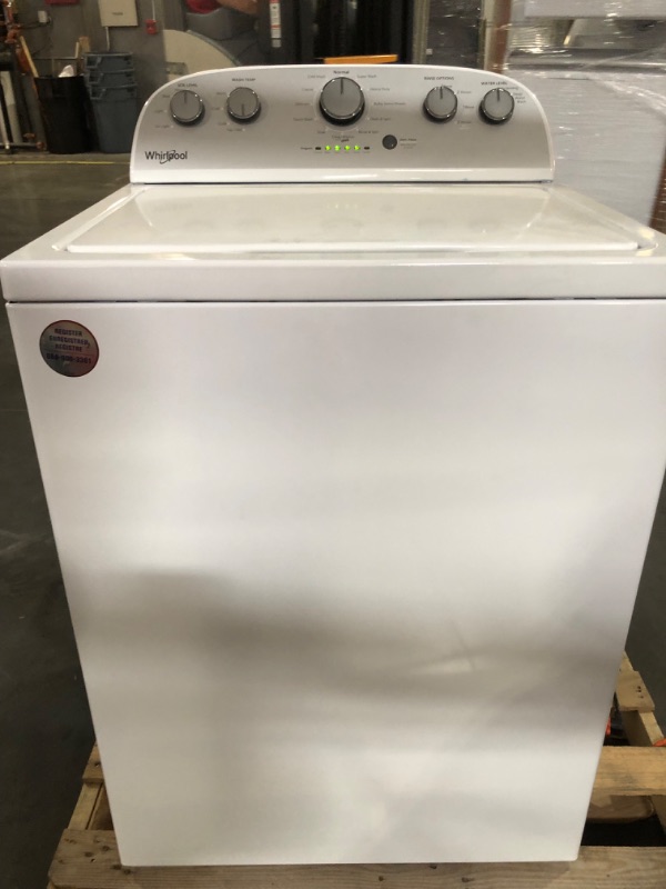 Photo 2 of *MINOR SCRATCHES SEE LAST TWO PHOTOS*
3.5 cu. ft. Top Load Washer with the Deep Water Wash Option MODEL #:WTW4816FW3 SERIAL #: CC3109719