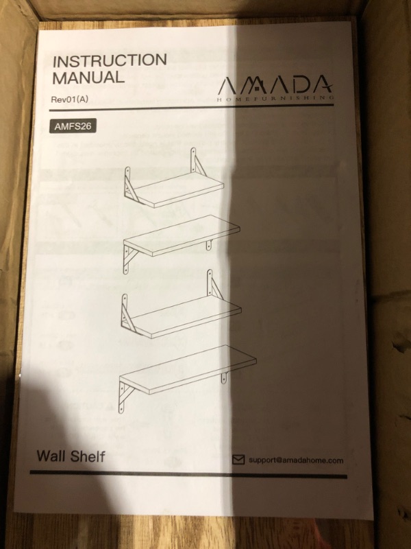 Photo 3 of * item used *
AMADA HOMEFURNISHING Floating Shelves Wall Mounted Set of 4, Wood Shelves for Wall Décor