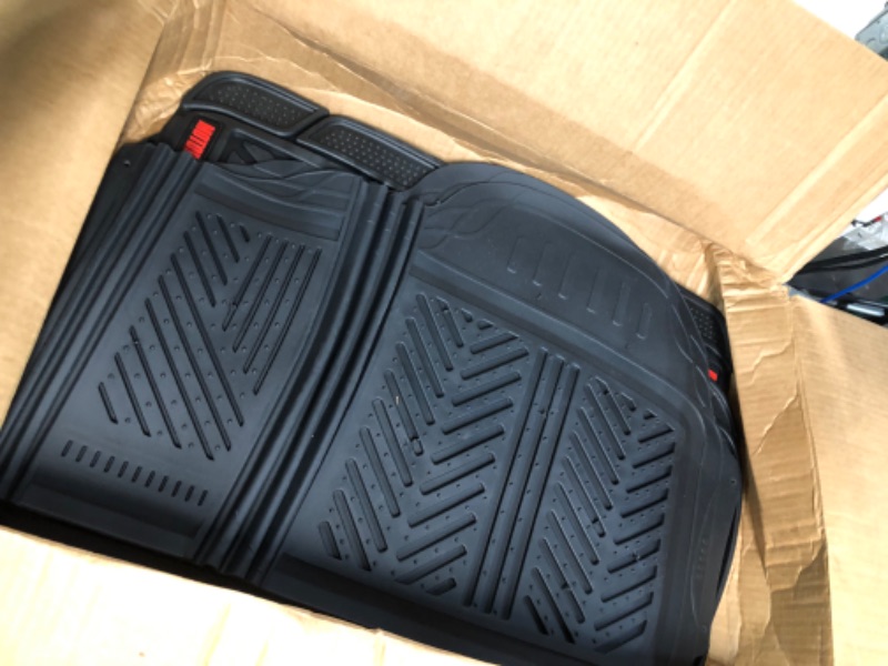 Photo 2 of Motor Trend FlexTough Performance All Weather Rubber Car Floor Mats with Cargo Liner (Black)  Car SUV Truck & Van