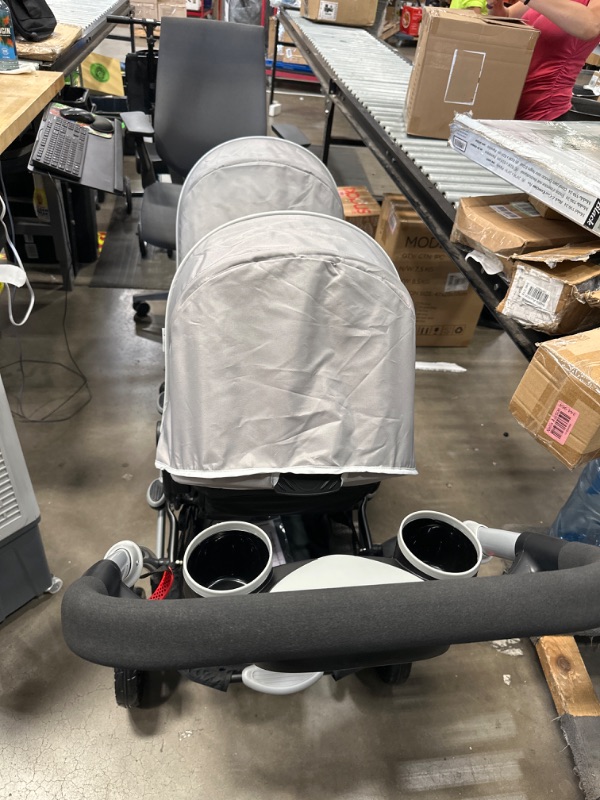 Photo 5 of Dream On Me, Track Tandem Stroller- Face to Face Edition in Light Grey, Gray