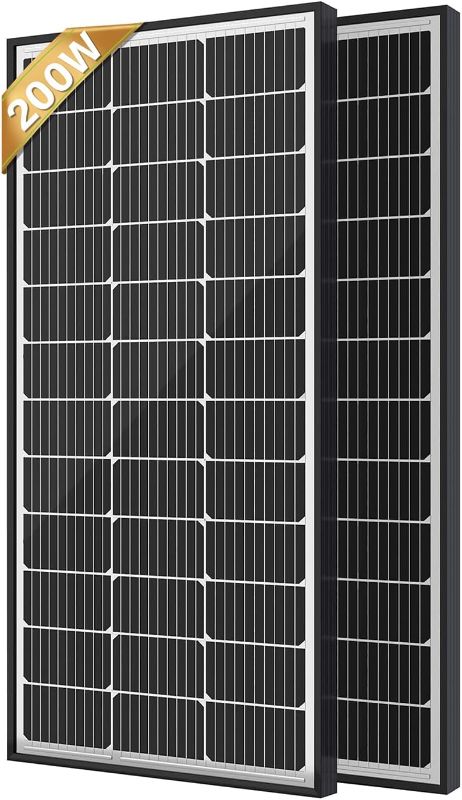 Photo 1 of (used, SEE NOTES)JJN 200 Watt Solar Panel 2 Pack of 100 Watt Solar Panels kit with 1100w Power Inverter