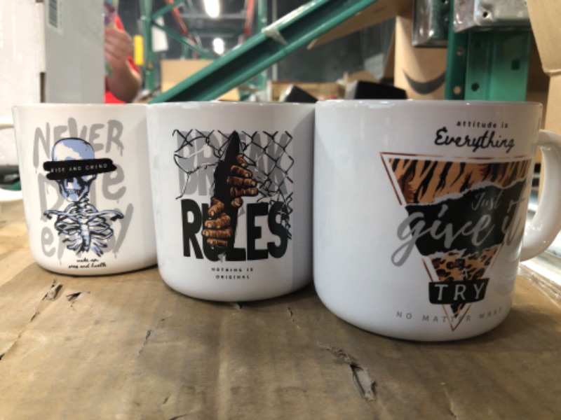Photo 2 of (see pictures for details)FE Coffee mug set of 6 15oz (assorted pictures and sayings)