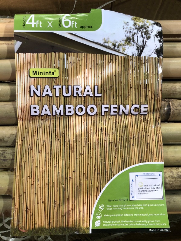 Photo 3 of (Used - See Notes) Natural Rolled Bamboo Fence, Eco-Friendly Bamboo Fencing, 0.7 in D x 4 feet High x 6 feet Long