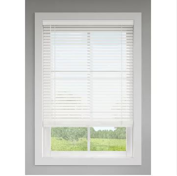 Photo 1 of (missing parts - see notes) LEVOLOR 2-in Slat Width 59-in x 48-in Cordless White Faux Wood Blinds